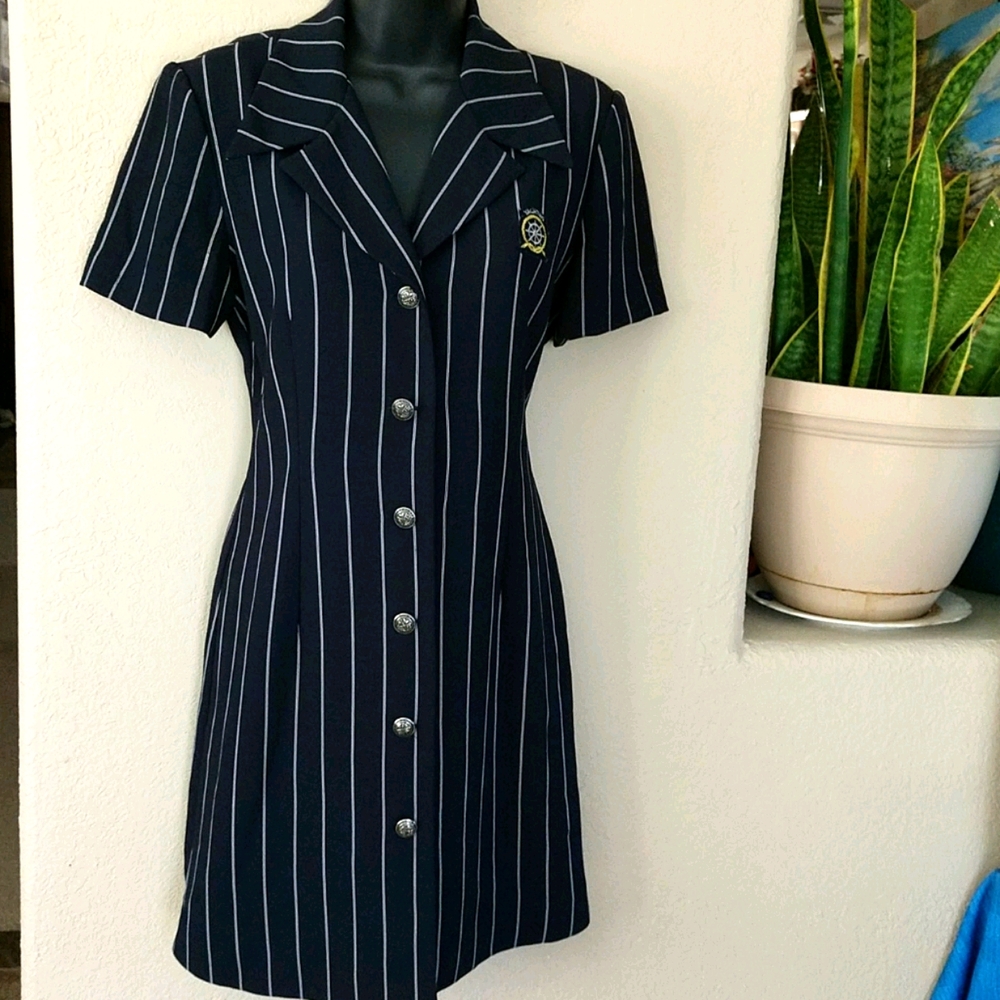 Vintage John Robert Short Sleeve Blue Dress